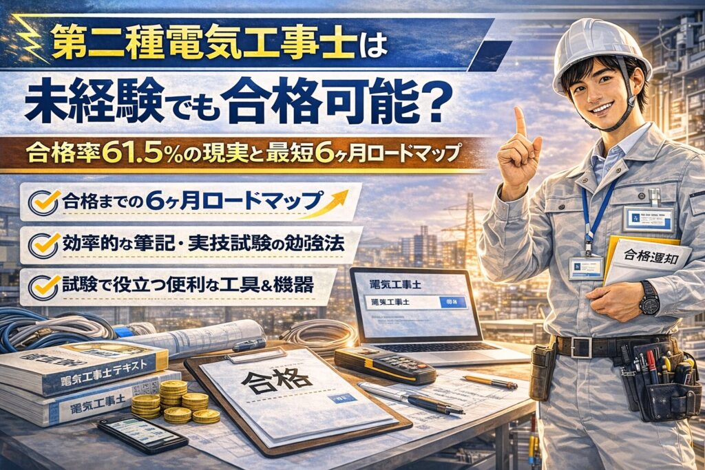 第二種電気工事士は未経験でも合格可能？合格率61.5%の現実と最短6ヶ月ロードマップ