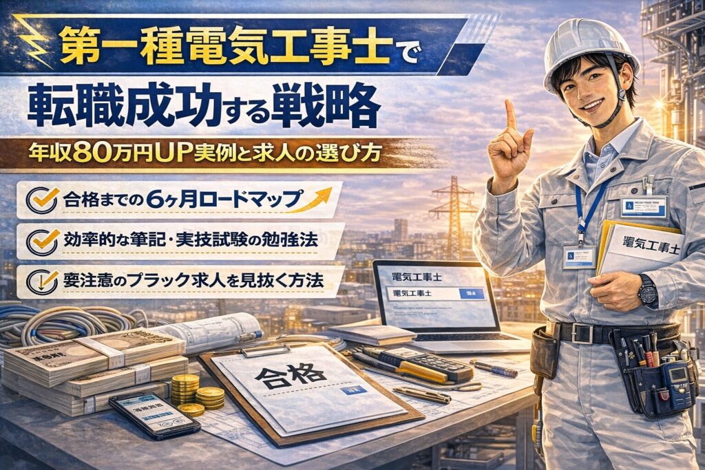第一種電気工事士で転職成功する戦略 年収80万円UP実例と求人の選び方