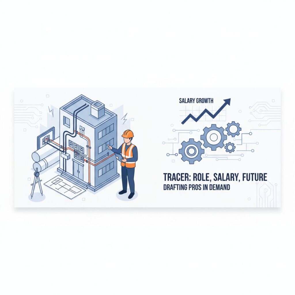 記事「トレーサーとは？仕事内容・年収・将来性｜図面清書のプロが求められる現場」のアイキャッチ