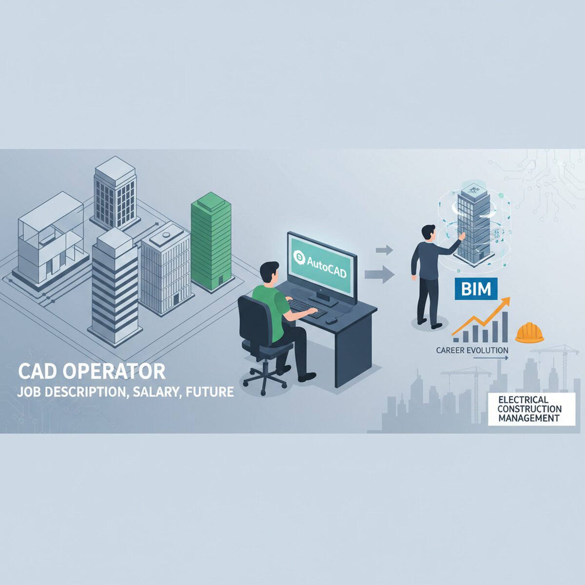 記事「CADオペレーターとは?仕事内容・年収・将来性|AutoCADとBIMで変わるキャリア」のアイキャッチ