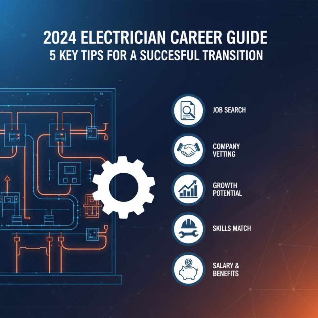 記事「2024年版 – 電気工事士求人の選び方完全ガイド｜失敗しない転職5つのポイント」のアイキャッチ