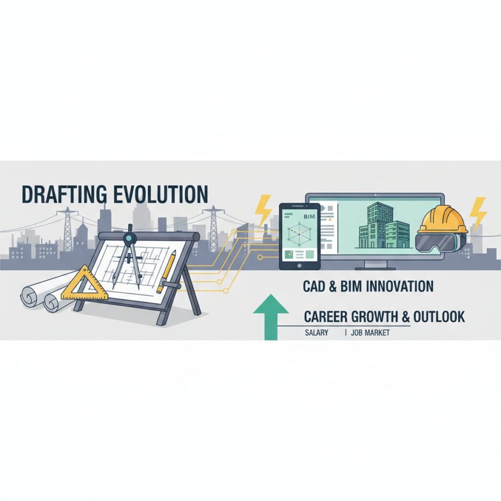 記事「製図とは？仕事内容・年収・将来性｜手描きからCAD・BIMへの技術革新と求人動向」のアイキャッチ